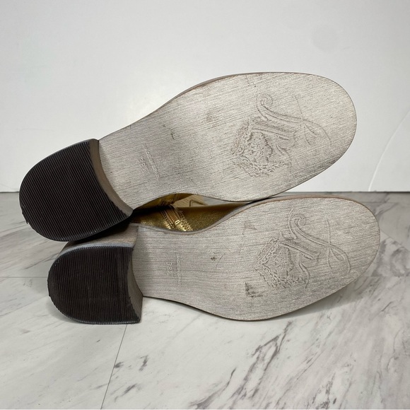 Free People Essential Gold Leather Tall Boot 38 1/2 - Picture 15 of 16